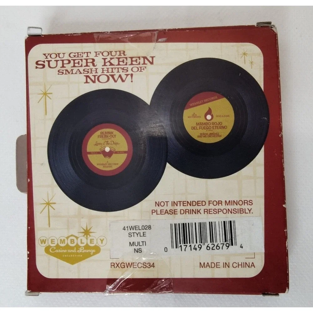 Rockin' Vinyl Coasters Set-2 VTG APX 3